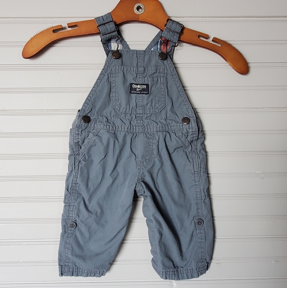 OshkoshBgosh Grey Overalls, sz 6mo